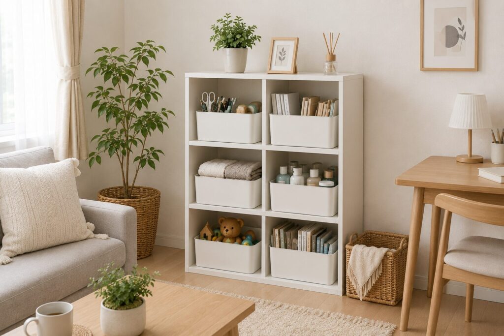 カラーボックスを置いている部屋