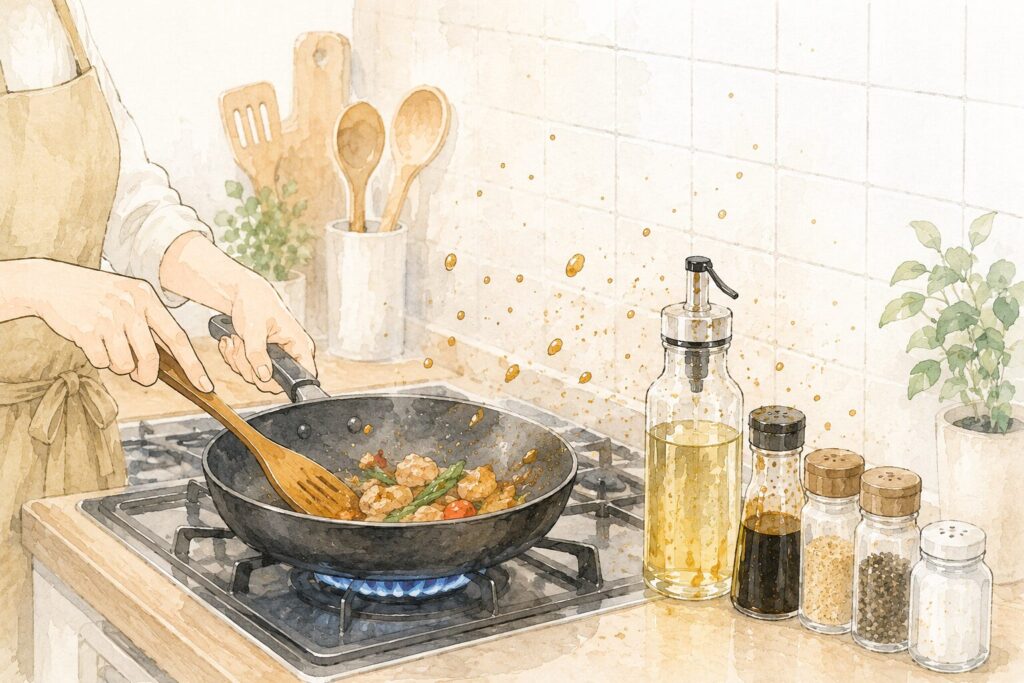 コンロ周りの調味料がベタベタになる原因