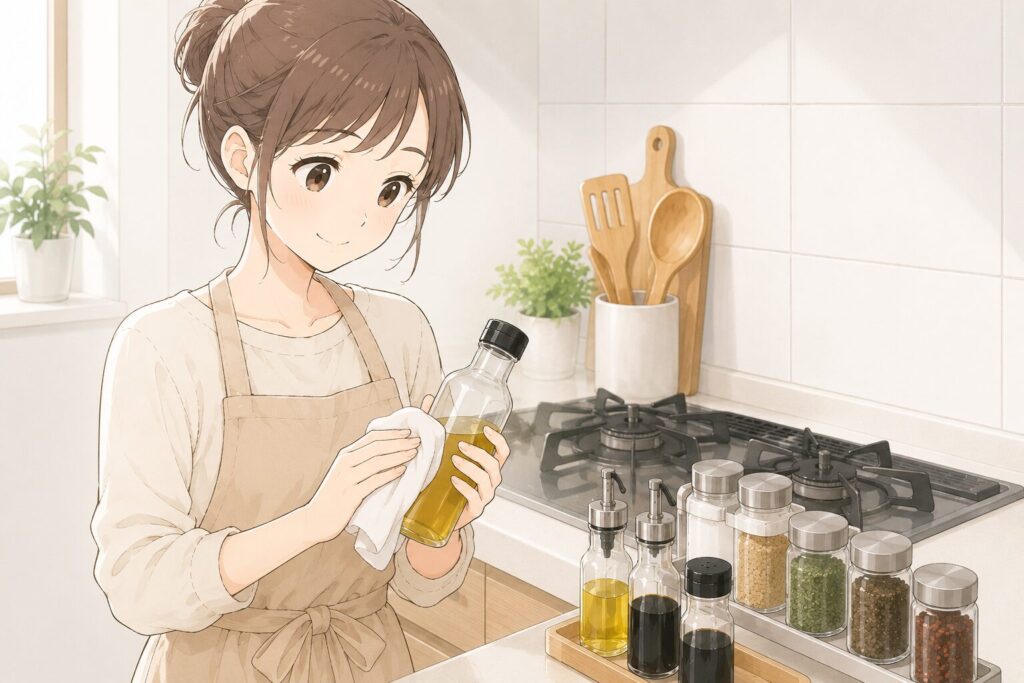 ベタベタになった調味料ボトルの掃除方法