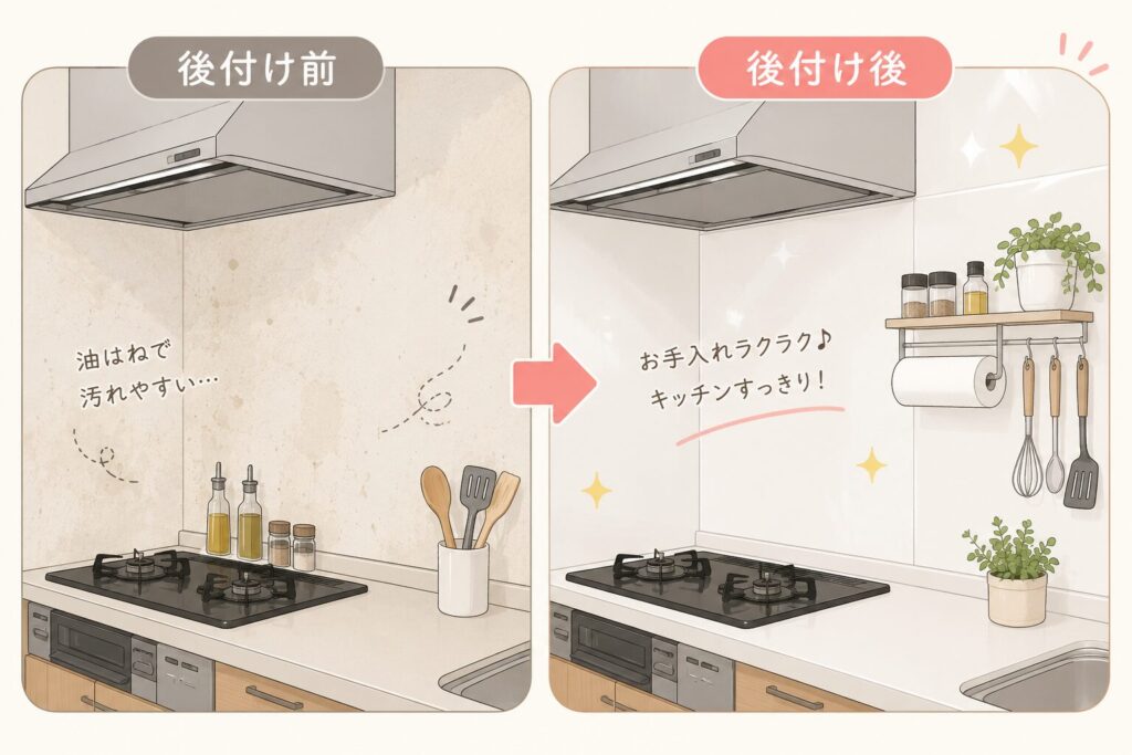 キッチンパネルをあと付けするメリット