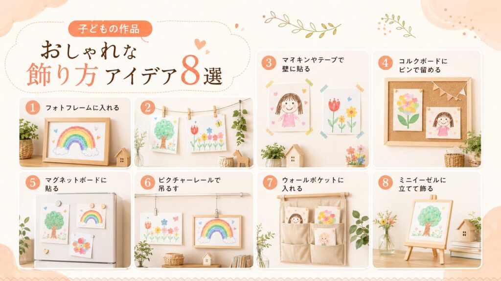 子どもの作品のおしゃれな飾り方アイデア8選