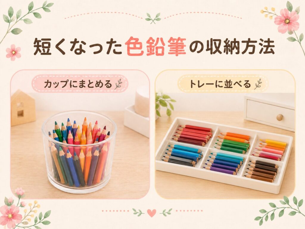 短くなった色鉛筆の収納方法