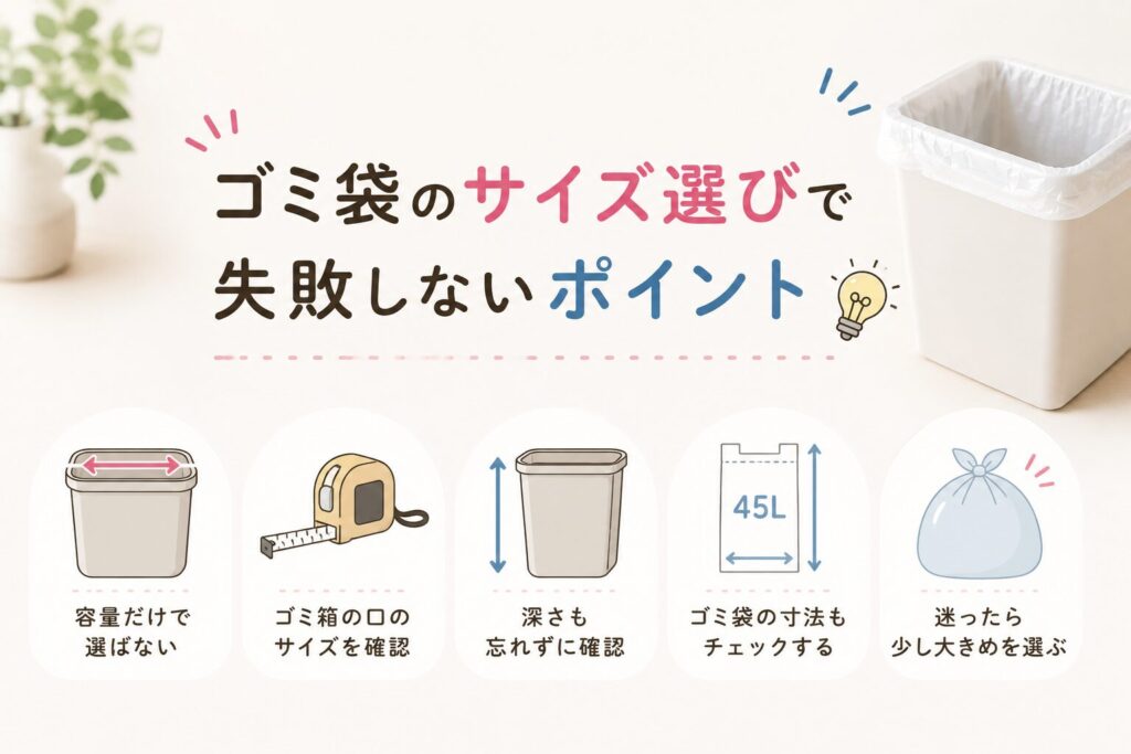 ゴミ袋のサイズ選びで失敗しないポイント