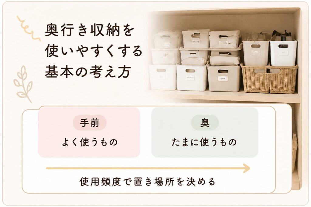 奥行きのある収納を使いやすくする基本の考え方