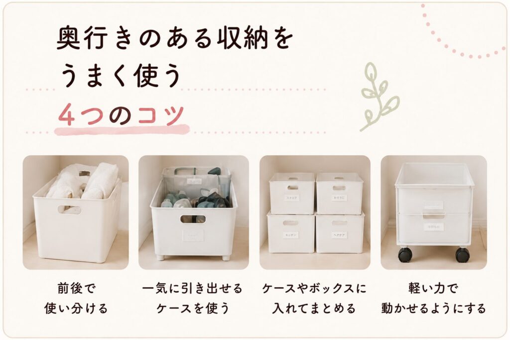 奥行きのある収納をうまく使う4つのコツ