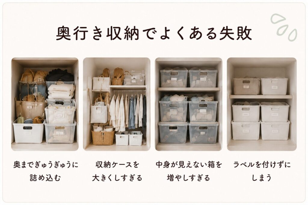 奥行きのある収納でよくある失敗例