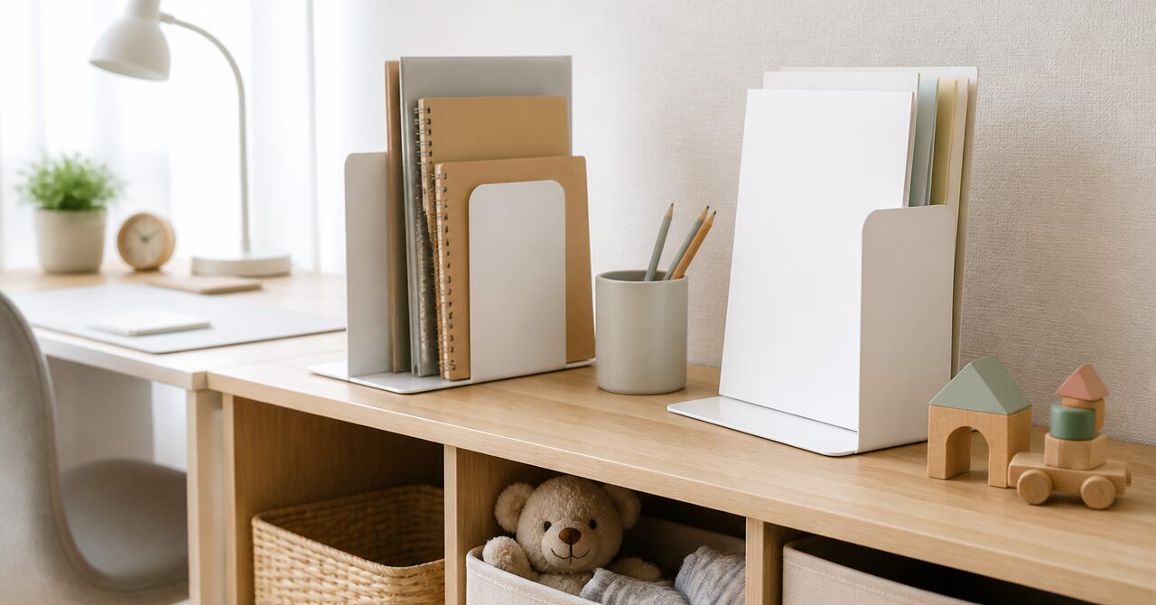 デスク周りと子ども用品にも合う